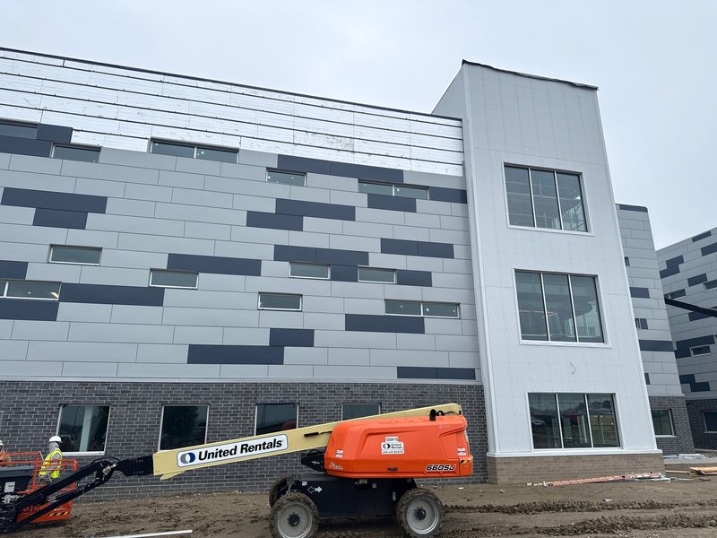 North High School Addition — Exterior elevation during construction