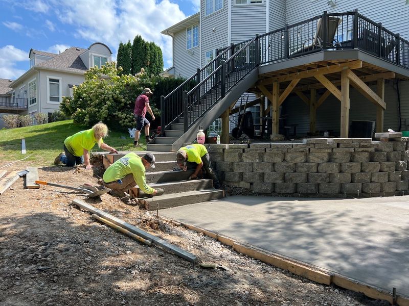 Retaining wall and flatwork