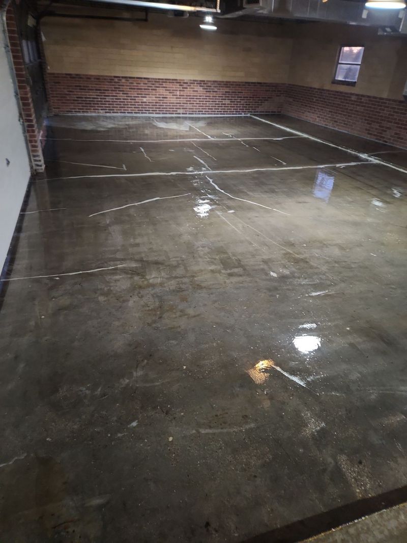 Primed slab, ready to receive the traffic coating